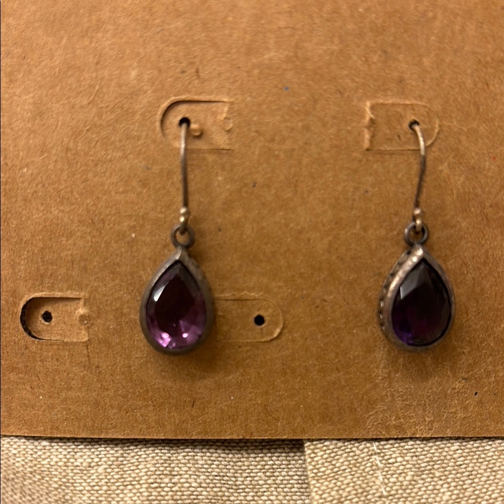 Elegant Purple Teardrop Earrings